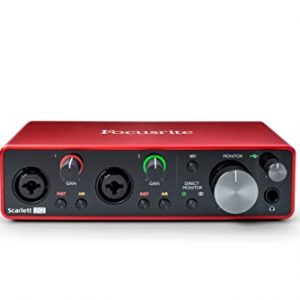 Focusrite Scarlett 2i2 3rd Gen USB Audio Interface for Recording, Songwriting, Streaming and Podcasting — High-Fidelity, Studio Quality Recording, and All the Software You Need to Record